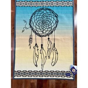 Pendleton Vtg Wool Blanket Beaver State Dreamcatcher Aztec Reversible 42x32 Crib